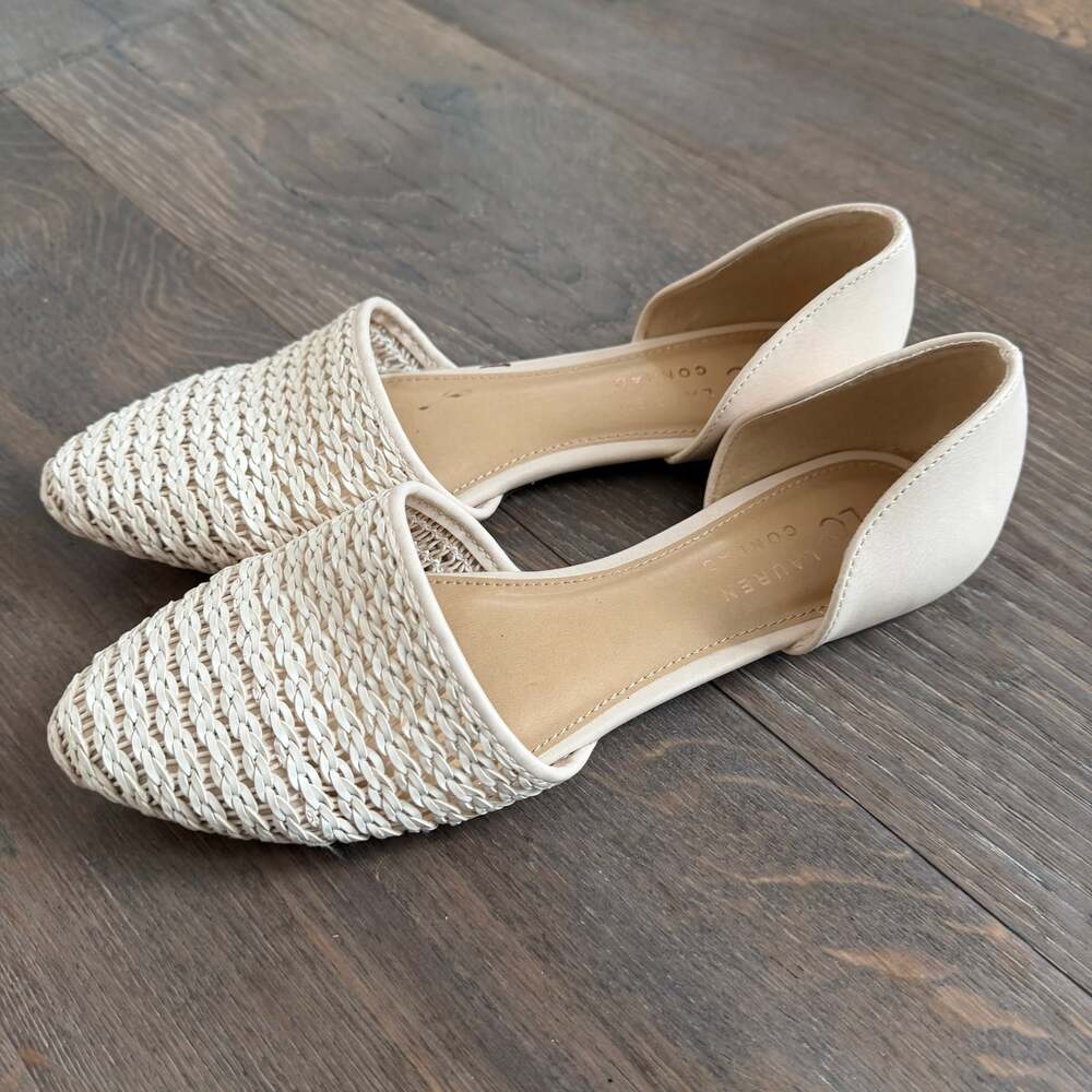 LC Lauren Conrad Woven Creamy Beige Ballet Flat ~ Size 8 ~ NWOT